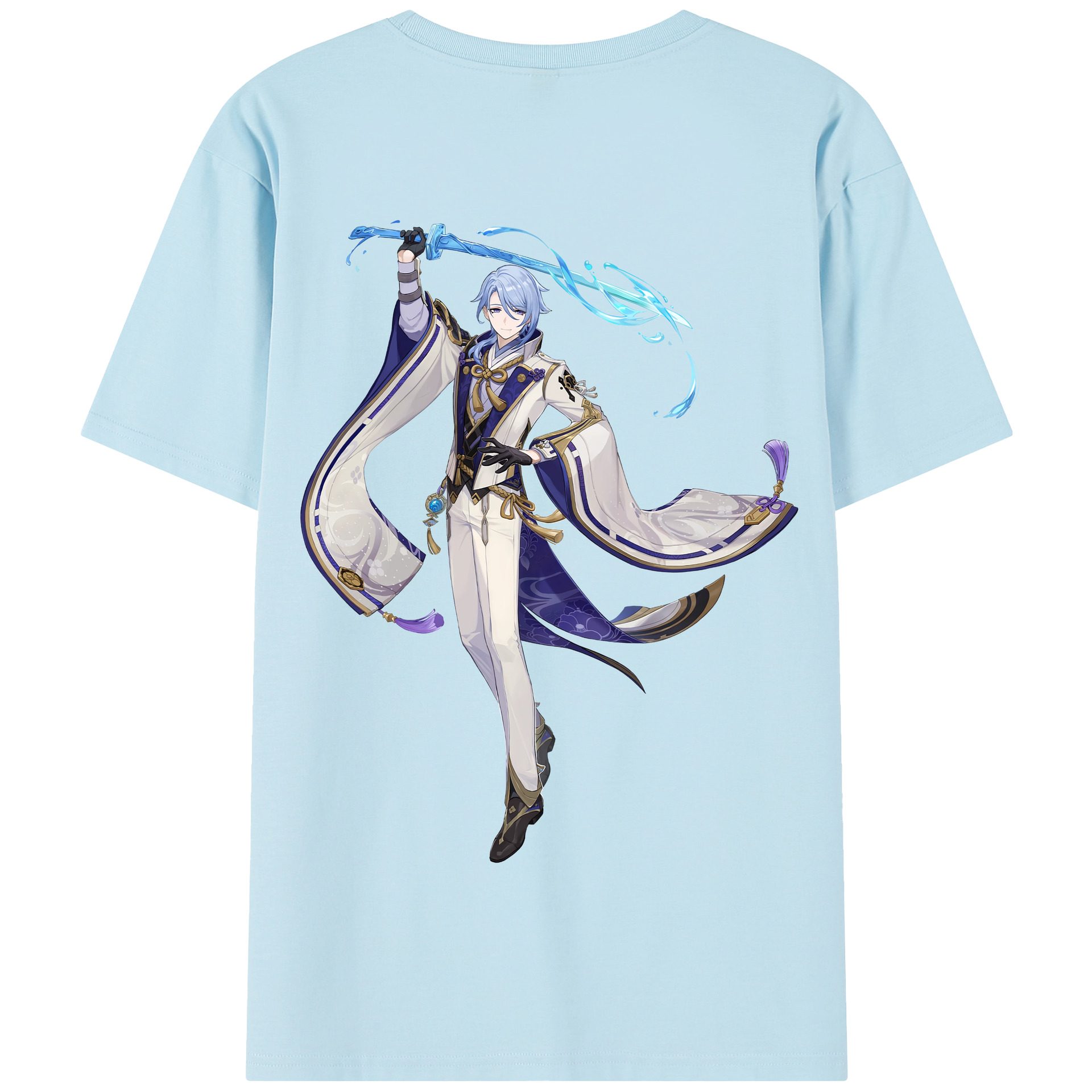 げんし神 神里綾人 かみさとあやと genshin Kamisato Ayato 綿100％半袖Tシャツ（背面プリント）